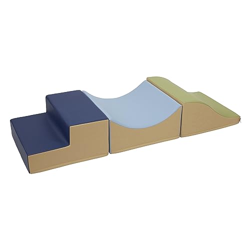 ECR4Kids SoftZone Traversing Trio Climber, Beginner Playset, Earthtone, 3-Piece