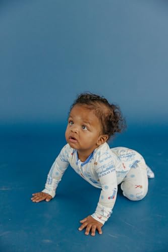 Image of Copper Pearl Zip-Up Footie Baby Pajamas - Soft Newborn Onesies for Boys & Girls, Tag-Free with Two-Way Zipper Baby Sleepers for Newborn - 24 Months, The Polar Express