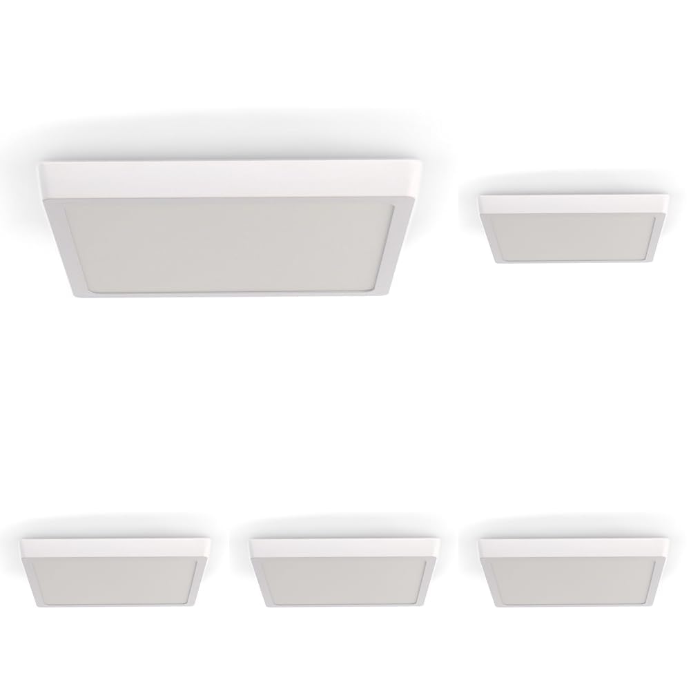 M Ledme - Panel de Superficie Serie Slim Cuadrado 25W, 2500lm, Luz Neutra (4500k). Lámpara de techo de interiores IP20. Ideal para Cocina, Dormitorio., Baño. Instalación sencilla, LM5257.