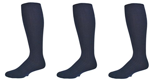 Sierra Socks Mens 3 Pair Pack Classic Dress Over the Calf Cotton Slim Fit Ribbed M3300
