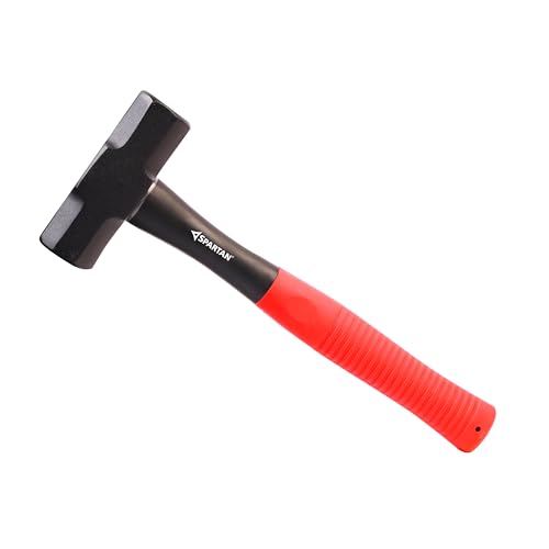 Image of Spartan 2 lb Heavy Duty Sledge Hammer for Breaking, Masonry and Construction | Forged Steel Head with Shock Resistant Fiberglass Handle and Comfortable Non Slip Grip