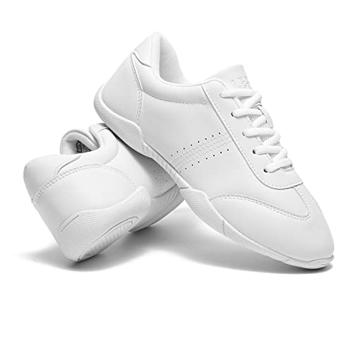 image for LANDHIKER Cheer Shoes Girls White Dance Shoes Youth Cheerleading Fashi