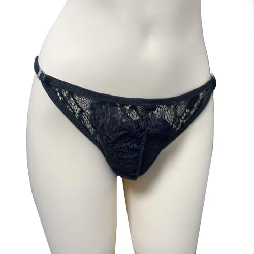 Mens Sexy Lace Thong - Adjustable Stretch Low Waistband Rise T-back Comfortable Thong Underwear4