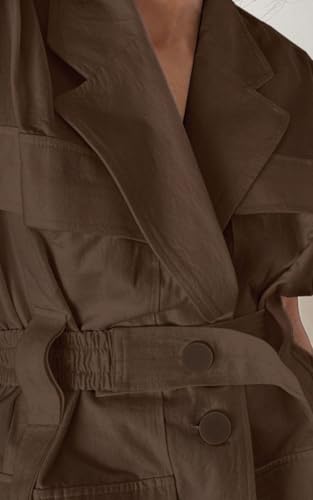 Women's Oversized Sleeveless Blazer Vest Casual Long Open Front Cargo Vest Top Lightweight Cardigan with Belt3