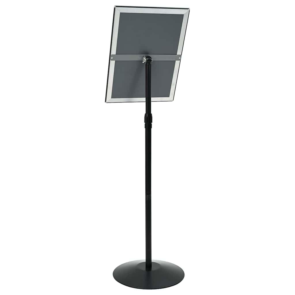 Plakatständer A3 höhenverstellbar mit Metallfuß, klappbarer Schildhalter für Werbung, Infoständer für Innen- und Außenbereich, Silber