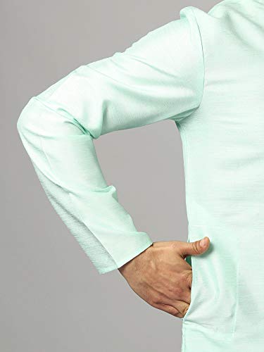 Image of Uri and MacKenzie Banarasi Dupion Silk Solid Kurta Churidar Pyjama Set for Men