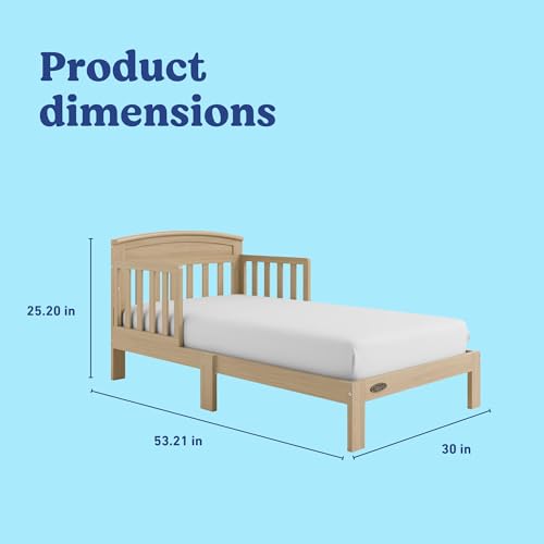 Image of Graco Benton Toddler Bed, Driftwood | GREENGUARD Gold Certified, Fits Standard Full-Size Crib & Toddler Mattress, Toddler Safety Guardrails Included, Easy Assembly