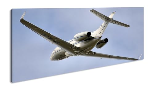 Hawker Jet Panorama gigante 100 x 50 cm como lienzo, diseño listo enmarcado en marco de madera auténtica, impresión digital de alta calidad con marco