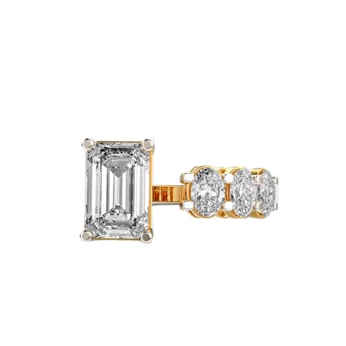 Bague moissanite Loopora luxe fait main argent 925 émeraude