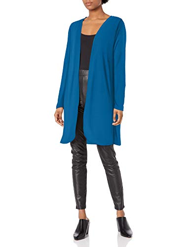 Star Vixen Women's Long Sleeve Open Front Cardigan, Teal, Petite/Large