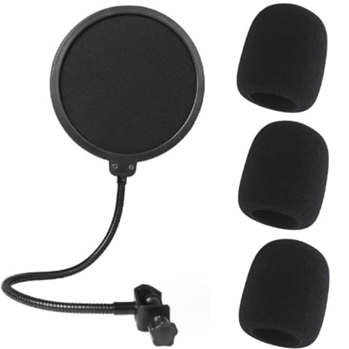 Anti-Pop Microphone, Microphone Anti Pop Filter, with 3 Sponge Microphone Windproof