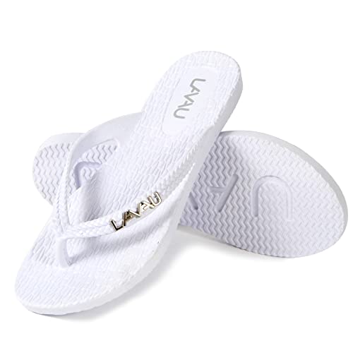 Image of LAVAU Women Waterproof Flip Flops, Shower & Water No-Slip Sandals for Pool and Beach