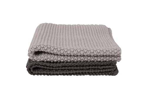 Creative Co-Op Square Cotton Knit Dish Cloths (Set of 2 Pieces)
