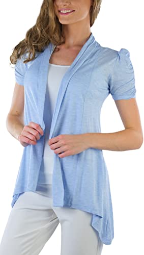 Image of ToBeInStyle Womens Open Front Casual Shrug Lightweight Layering Cardigan Sleeveless or Short Sleeve
