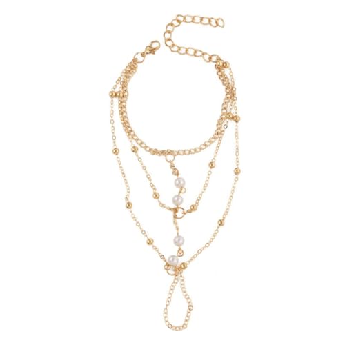 OIXYEY Bague bohème Brassard doré Strass Bracelet esclave Vintage Bracelet à pampilles superposées Personnalisez votre bracelet Bijoux - Costume de voyante pour...