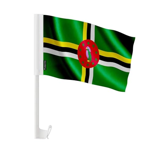 Drapeau de voiture Dominique pour cortèges culturels et célébrations en lot de 20