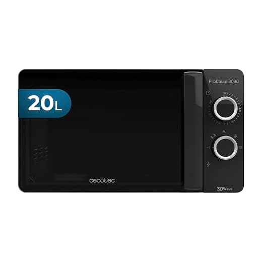 Cecotec Forno a Microonde ProClean 3030 da 20 Litri, 700 W, Rivestimento Ready2Clean, 6 livelli di funzionamento, Timer 30 min, Modalità scongelamento, Colore nero