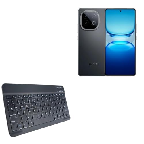 BoxWave Keyboard Compatible with vivo iQOO Z10 Turbo - SlimKeys Bluetooth Keyboard, Portable Thin with Chiclet-Style Keys - Jet Black