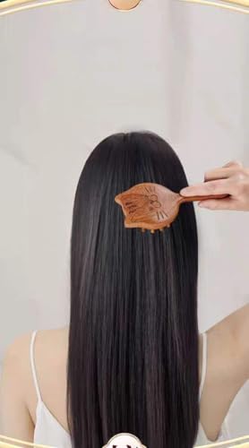 Image of Wood Therapy Massage Tools for Belly Fat and Scalp, Wooden Meridian Body Brush for Cellulite Removal, Hair Growth Scalp Massager Comb, Lymphatic Drainage Wooden Head and Body Massager (Cat)