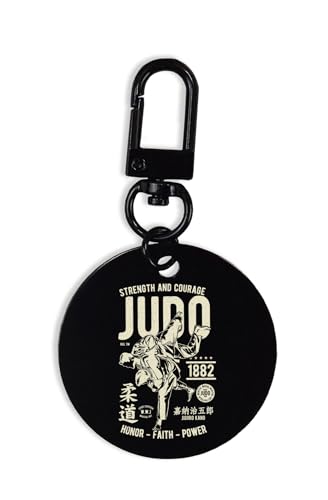 Llavero de artes marciales de Judo Courage, llavero, etiqueta de identificación, llavero de mosquetón