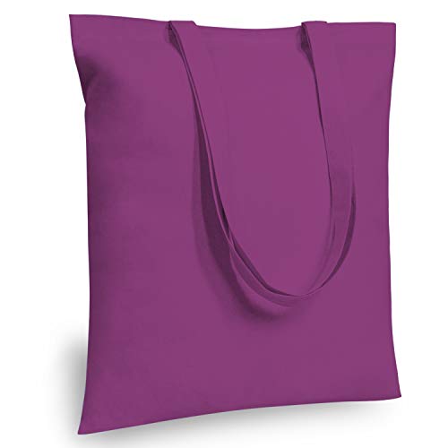 Image of TOPDesign 24-Pack Economical 16 inchx15 inch Purple Cotton Tote Bag, Lightweight Medium Reusable Grocery Shopping Cloth Bags, Suitable for DIY, Advertising, Promotion, Gift, Activity