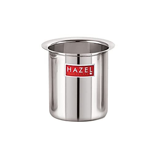 Image of HAZEL Steel Milk Pot with Lid | 3500 ml Stainless Steel Milk Boiler Container | Milk Boiling Vessel Gunj for Kitchen