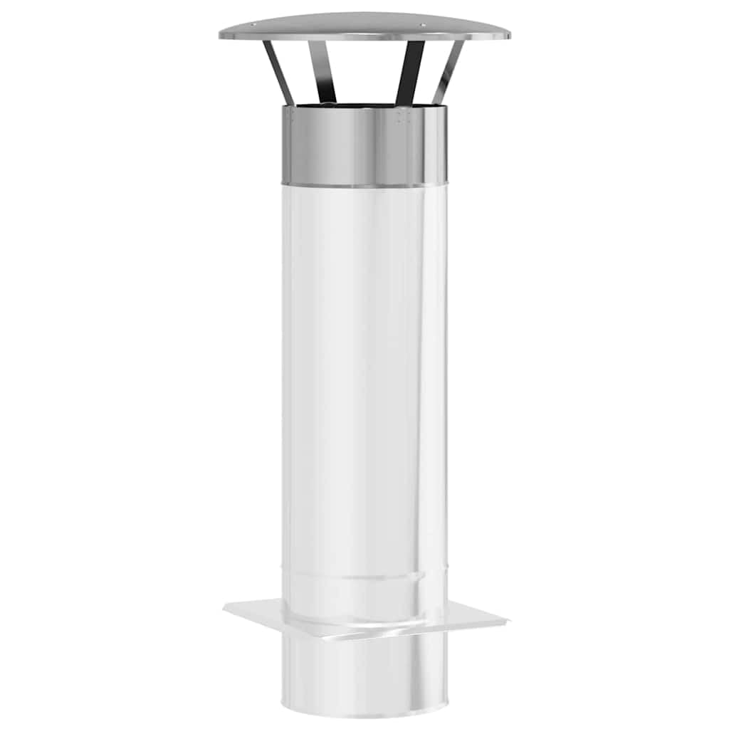 Regenabdeckung Schornstein aus Edelstahl Silber poliert 35 x 35 x 20 cm für Kaminzubehör und Ofenzubehör optimaler Schutz vor Regen und Schmutz im Garten und auf der Terrasse