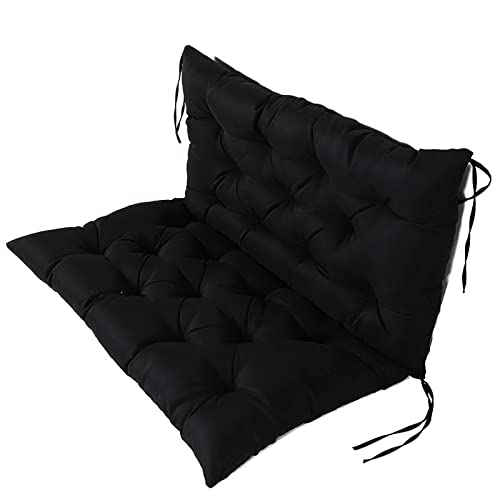 BODHIS Cojín para columpio de exterior de 3 plazas para muebles de patio con respaldo y lazos, resistente a la intemperie, banco de jardín P