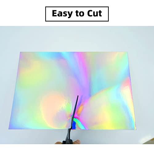 STRBOXONG A4 Holographic Silver Card 250gsm 297mm x 210mm Metallic Rainbow Cardstock Foil Paper for Arts and Crafts Scrapbooking Shimmer Mirror Finished Shiny Sheets (10 Sheets) - Image 4