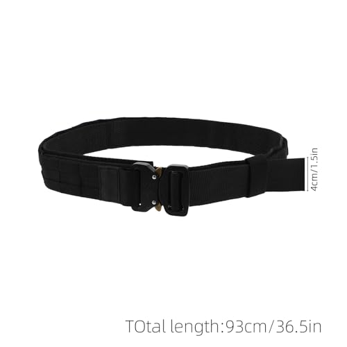 Cinturón táctico Hohopeti M de nailon negro: soporte rígido para entrenamiento y tiro exterior 2