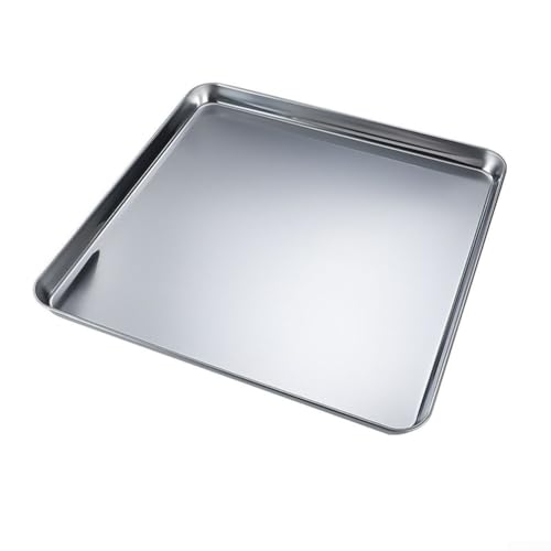 ZMdooreasy Teglia da forno, set di fogli da forno in acciaio inox, teglia per biscotti in metallo, grande teglia da forno per cucina domestica (40 x 40 x 2,5 cm)