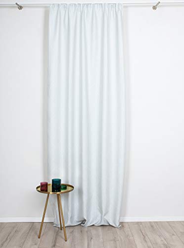 Mendola Interior Fausto Jacquard Tape Curtain, Grey, 210 x 260 cm, W 82.7" x L 102.4" (1 Panels) - Image 2