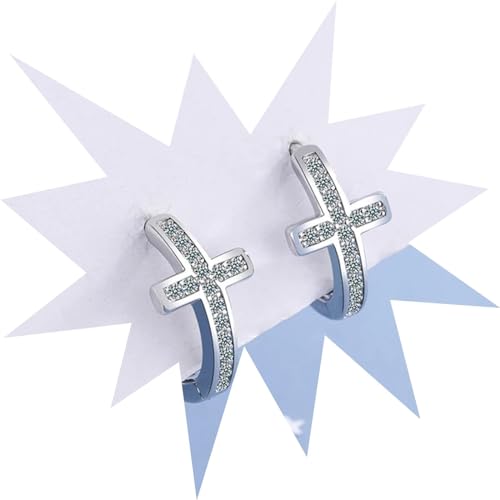 Boucles d'oreilles créoles croix femme le cadeau parfait de mariage et anniversaire