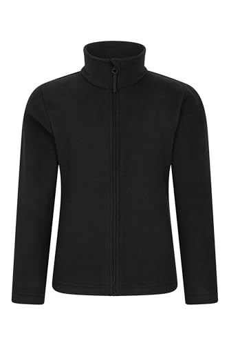 Mountain Warehouse Camber II Kids Full-Zip Fleece - Comfy, Lightweight Sweatshirt, Full-zip, For Boys & Girls - For Spring Summer, Camping, Outdoors & Hiking Black Kids Size 11-12 Years
