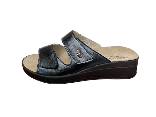 Pantoufles pour femmes GRUNLAND DIDA haut de gamme en cuir bronze et semelle amovible