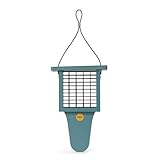 Birds Choice Suet Feeder with Tail Prop, Holds 1 Suet Cake | Hanging Suet Bird Feeder with Roof for Woodpeckers, Jays, Nuthatches | Sturdy for Garden & Backyard | Lake Blue, 7.625"L x 3"W x 11.75"H