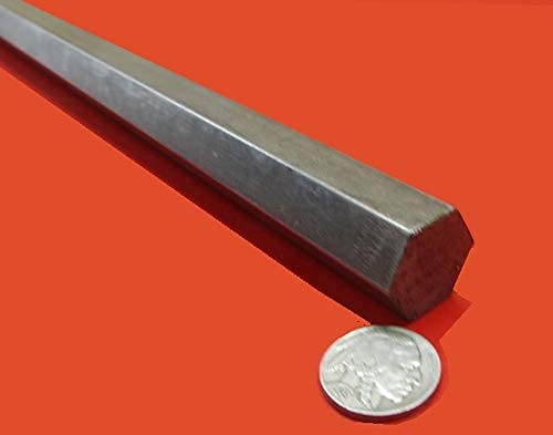 1018 Carbon Steel Hex Rod 0.875" (7/8") Diameter x 3 Foot Length