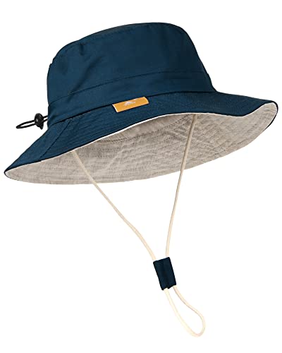 Image of Baby Sun Hat for Boy Girl Toddler Summer Bucket Hat Kids Sun Protection Beach Hat Cotton Baby Hats