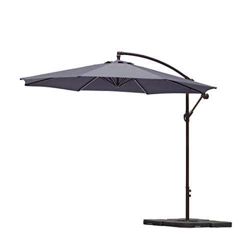 WestinTrends Julia 10 Ft Cantilever Umbrella Outdoor Patio Shade Market Hanging Offset Umbrella with Infinite Tilt and Easy Open Crank Lift, Gray