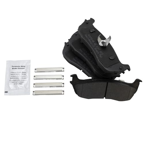 Image of TRQ Rear Brake Pad and Rotor Set Semi Metallic Rotors Calipers Compatible with 2000-2003 Ford F-150 2004 F-150 Heritage