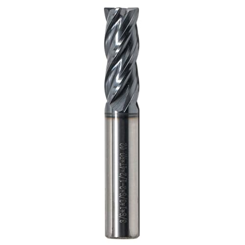 Image of High Performance Solid Carbide End Mill - AlTiN Coated, HRC55, Variable Helix- .020 inch Corner Radius, 4 Flute, 3 /8 inch Cutting Diameter, 3 /8 inch Shank Diameter, 1 inch Length of Cut, 2-1 /2 inch Overall Length