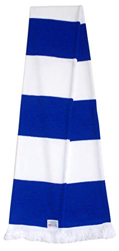 Arena Scarves Huddersfield Town Fans Royal Blue and White Traditional Bar Scarf, White, Blue - Image 2