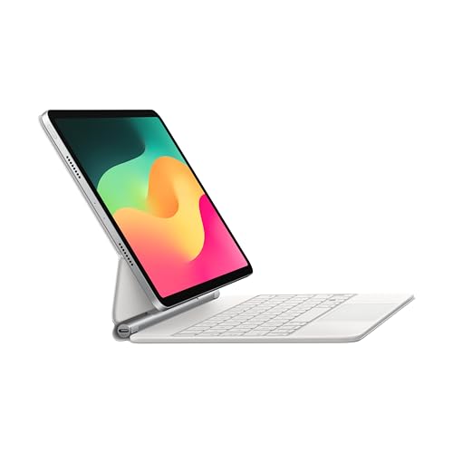 Image of Apple Magic Keyboard: iPad Keyboard case for iPad Pro 11-inch (1st, 2nd, 3rd, 4th gen) and iPad Air (4th, 5th gen, and M2), Great Typing Experience, Built-in trackpad, US English - White