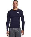 Under Armour Men's Armour HeatGear Compression Long-Sleeve T-Shirt , Midnight Navy (410)/White, Large