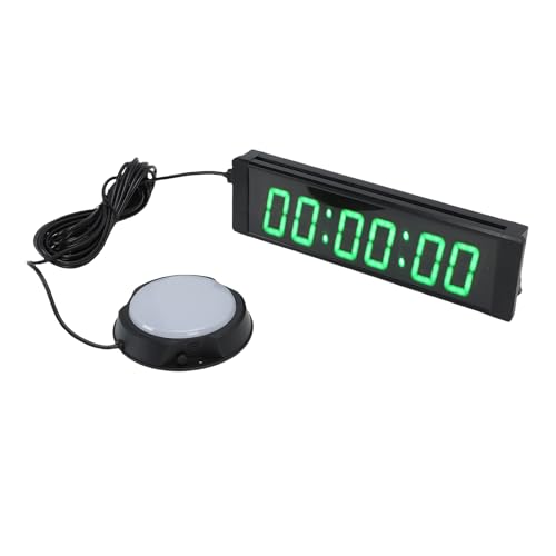 SENECESLI Temporizador de Carreras Electrónico de 6 Dígitos con Pantalla LED Verde Recargable para Eventos, Entrevistas y Programas de Televisión