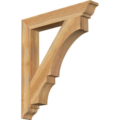 Ekena Millwork 4"W x 28"D x 32"H Balboa Traditional Rough Sawn Bracket, Western Red Cedar