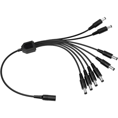 ZOSI DC 1 Female to 8 Male Output Power Splitter Cable Y Adapter For CCTV Accessories Black