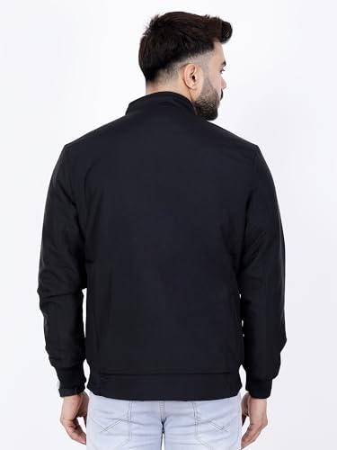 Image of Dollar Full Sleeves Bomber Jacket for Men | TPU Men's Standing Collar Lightweight Winter Jacket, Regular Fit