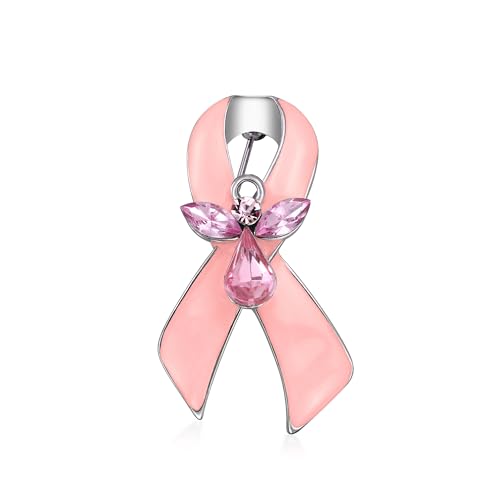 Broche ange gardien en cristal et émail plaqué argent pour femme