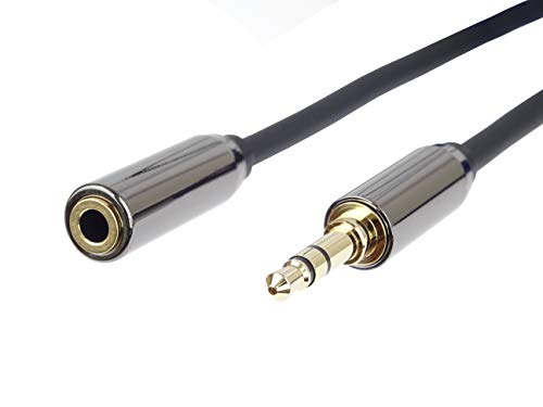 PremiumCord Extension HQ Jack Cable 3.5 mm Stereo Jack Male to Female Aux Headset Audio Extension Cable Shielded Metal Connector M/F Length 5 m - Image 2